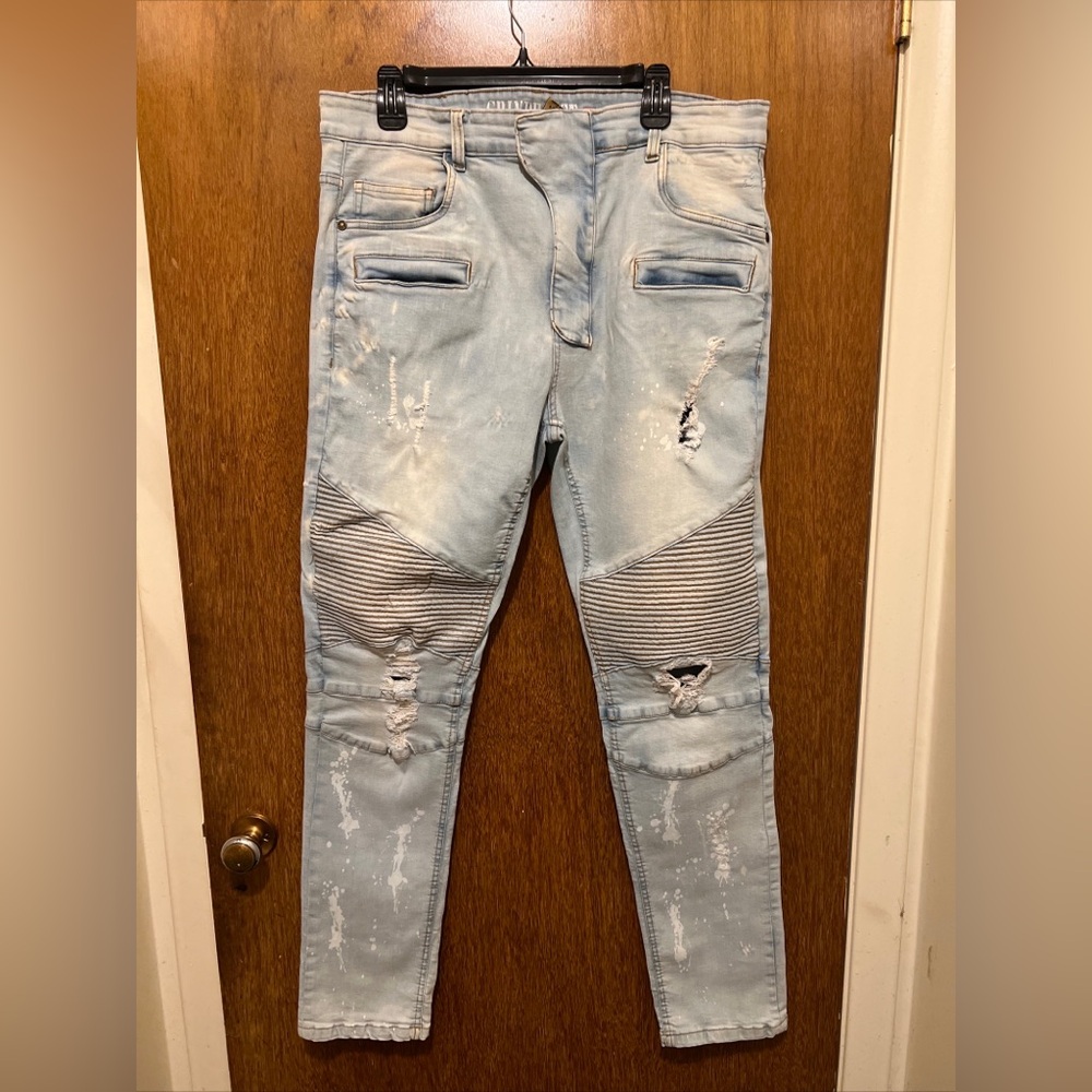 Men Grindhouse Denim Jeans Slim Fit Size 38 X 36